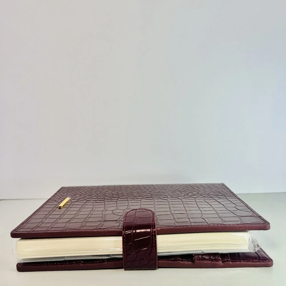 CGD London Classic Agenda & Full Year Planning Inserts Burgundy Vegan Croc